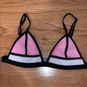 Mock Triangl Pink Bikini Top
